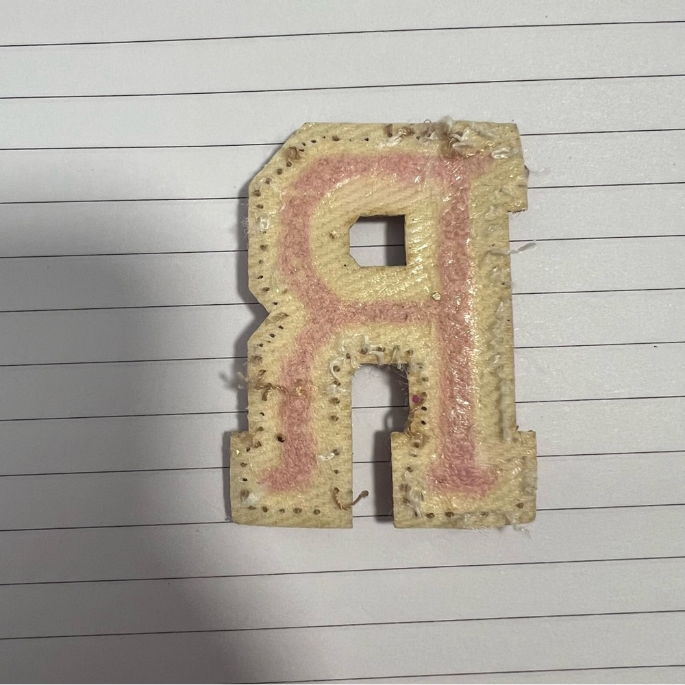Stoney Clover Lane Chenille Pink Letter R Patch - Picture 4 of 5